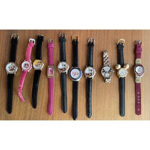 Lot Of 10 Disney Mickey Mouse Watches & Minnie Mouse Watches Working